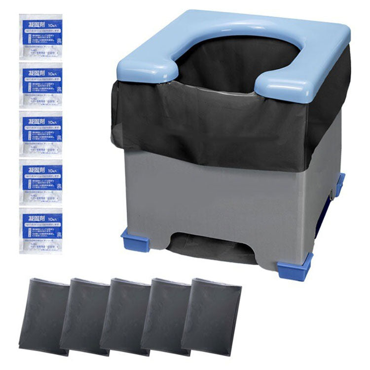 非常用簡易トイレセット 折りたたみ式 コンパクト 防災 災害対策 非常用トイレ 簡易トイレ 目隠し ポンチョ付き 防災トイレセット(代引不可)