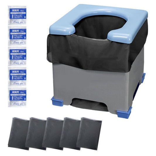 非常用簡易トイレセット 折りたたみ式 コンパクト 防災 災害対策 非常用トイレ 簡易トイレ 目隠し ポンチョ付き 防災トイレセット(代引不可)