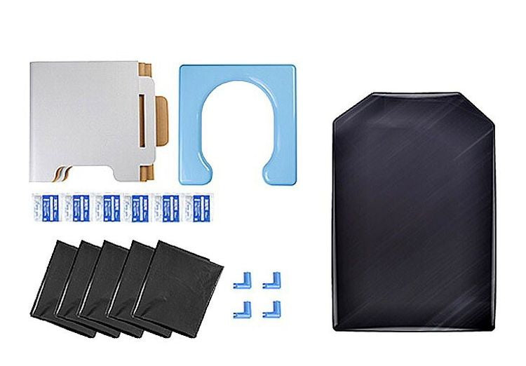 非常用簡易トイレセット 折りたたみ式 コンパクト 防災 災害対策 非常用トイレ 簡易トイレ 目隠し ポンチョ付き 防災トイレセット(代引不可)