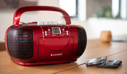 ANABAS 簡単操作CDラジカセ レッド(代引不可)