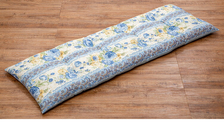 洗える涼感ごろ寝長座布団 HIYAKKOI 防ダニ・抗菌防臭 ブルー ごろ寝マット ごろ寝クッション(代引不可)