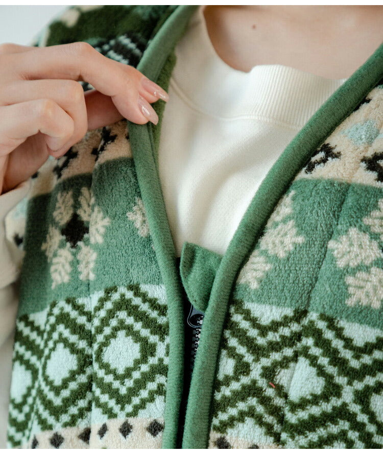 あったか着る毛布 ノルディック柄 吸湿発熱 毛布スリーパー ロング 65×130cm 北欧柄 エンジ グリーン 冬 あったか 着るブランケット(代引不可)