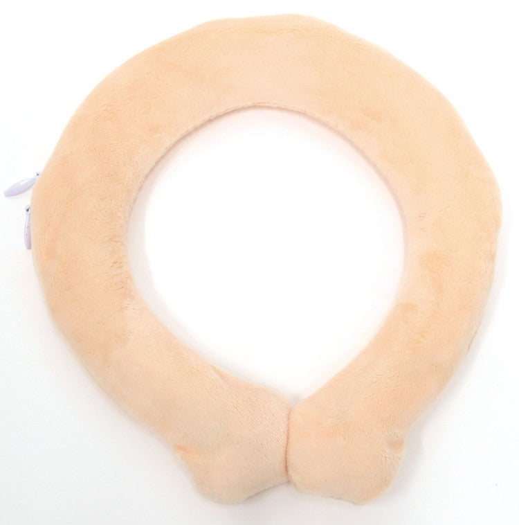 首につけるエコカイロ ふわふわぽかぽかリング 電源・電池不要 繰り返し使える ネックリング ネックウォーマー 防寒 アウトドア(代引不可)