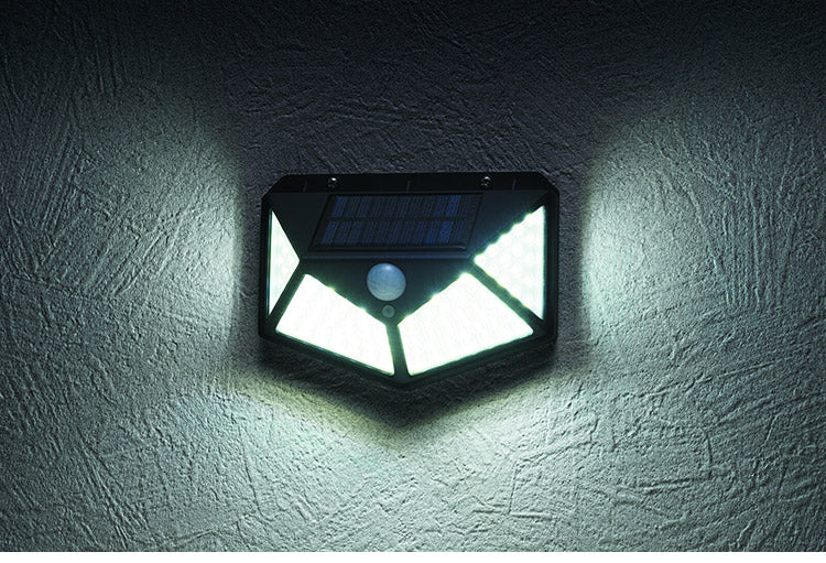 人感センサー LEDソーラーセンサーライト 3個セット 夜間の防犯対策に 4面発光 配線不要 玄関・庭照明・ガレージに 防犯対策 LEDライト センサーライト(代引不可)