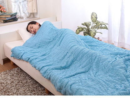 涼感くしゅくしゅケット マイクロわた入 135×185cm ひんやり×もちもち くしゅくしゅケット タオルケット 夏 掛け布団 肌掛け ケット(代引不可)