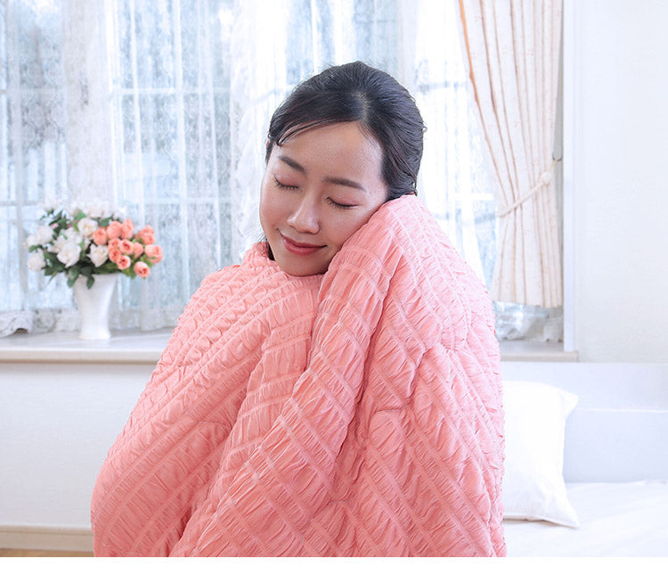 涼感くしゅくしゅケット マイクロわた入 135×185cm ひんやり×もちもち くしゅくしゅケット タオルケット 夏 掛け布団 肌掛け ケット(代引不可)