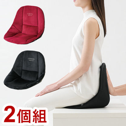 サポートクッション 2個セット 柔道整復師推奨 座椅子 姿勢矯正 疲れにくい 骨盤矯正 クッション ブラック レッド 腰 背中 姿勢サポート 椅子用 チェア 椅子(代引不可)