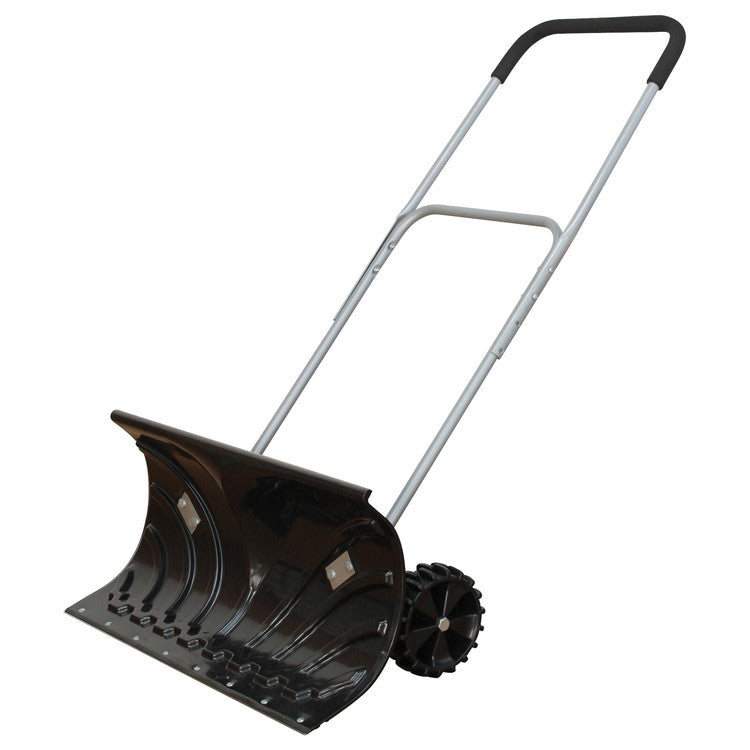 雪かき 大型車輪付きスノープッシャー 楽太郎 キャスター付き ハンドル 高さ調節可能 除雪 コンパクト 雪?き 雪下ろし スコップ シャベル 園芸用(代引不可)