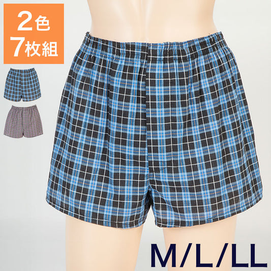 トランクス 2色7枚組 前開き 吸水パッド付き 横漏れ防止 ウェストゴム使用 防水 消臭 抗菌 メッシュ 通気性 丸洗いOK 軽失禁用 成人 大人用 男性用 メンズ パンツ 綿100% ムレにくい 7枚セット(代引不可)