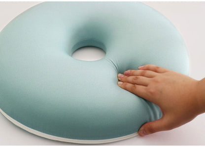 円座クッション 低反発 体圧分散 ドーナツクッション カバー丸洗いOK 座面クッション もちもち かわいい 床 椅子 スツール いす コーラル グリーン 40×40cm おしゃれ ラウンドクッション 円形(代引不可)