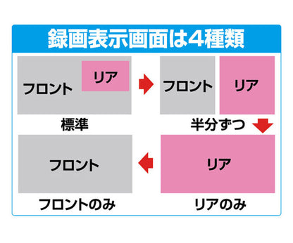 ミラー型ドライブレコーダー リアカメラ付き ルームミラー取付可能 マイクロSDカード付き 駐車監視機能 自動録画機能 音声 200万画素 煽り運転対策 車上荒らし 当て逃げ対策 あおり運転(代引不可)