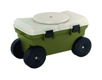 回転座面付き 園芸カート 台車 ワゴン 座れる ボックス 小物収納 耐荷重80kg 足腰 負担軽減 しゃがみ込み 庭 畑 園芸 草むしり 農作業 釣り 日曜大工(代引不可)