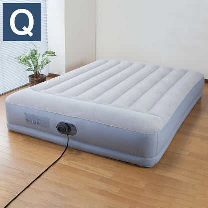 電動エアーベッド クイーン INTEX 電動ポンプ内蔵 ピローレスト 快適な寝心地 耐久性 ファイバーテクニック構造 コンパクト収納 寝室 ワンルーム 来客用 インテックス(代引不可)