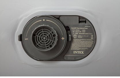 電動エアーベッド クイーン INTEX 電動ポンプ内蔵 ピローレスト 快適な寝心地 耐久性 ファイバーテクニック構造 コンパクト収納 寝室 ワンルーム 来客用 インテックス(代引不可)