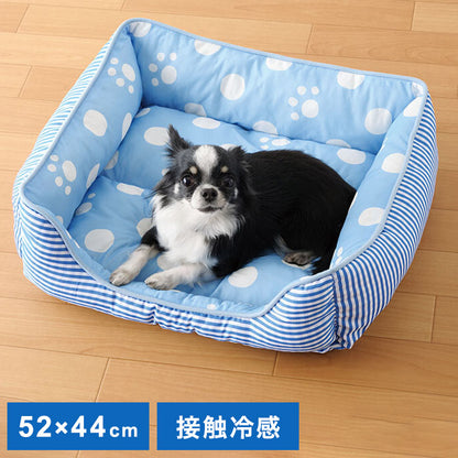 ペットベッド 接触冷感 足あと柄シリーズ リバーシブル 接触冷感 夏の暑さ対策 手洗いOK 小型犬 犬 猫 ペット クッション ペット用品(代引不可)