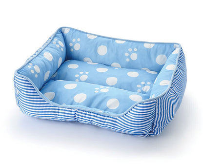 ペットベッド 接触冷感 足あと柄シリーズ リバーシブル 接触冷感 夏の暑さ対策 手洗いOK 小型犬 犬 猫 ペット クッション ペット用品(代引不可)