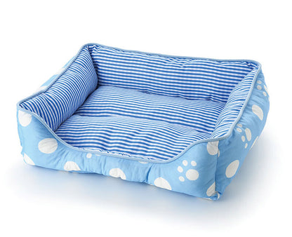 ペットベッド 接触冷感 足あと柄シリーズ リバーシブル 接触冷感 夏の暑さ対策 手洗いOK 小型犬 犬 猫 ペット クッション ペット用品(代引不可)