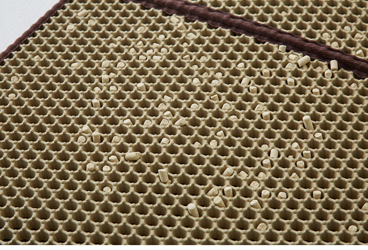 猫砂飛び散り防止マット 凹凸表面 滑り止め有 砂を集める 2重構造 水洗い 猫砂掃除 手間軽減 時短 猫 キャット(代引不可)