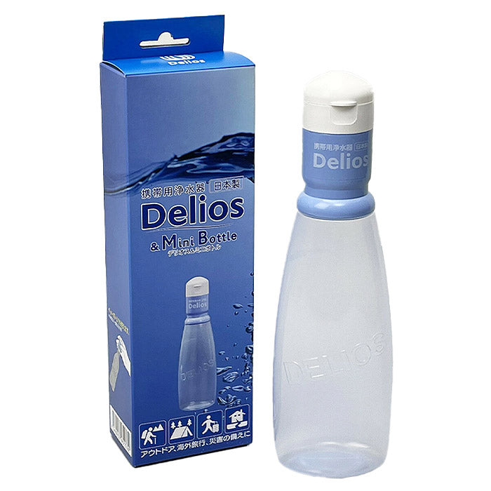 携帯用浄水器 デリオス&ミニボトル ミニ浄水器 ろ過水量200L ペットボトル接続可能 アウトドア 海外旅行先 赤ちゃん飲み水 衛生 水質浄化(代引不可)