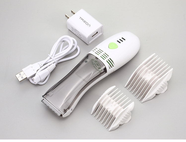 吸引する充電式バリカン 軽量 コードレス セラミック刃 静音設計 吸引機能 ヘッド水洗いOK 散髪 セルフカット ヘアカッター バリカン(代引不可)