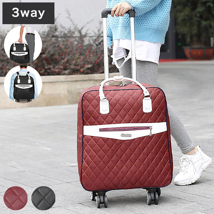 横押しカートリュック 3WAY リュック カート 手提げ アルミハンドル付き キャスター付き キャリーバッグ シンプル ショッピングカート 旅行 普段使い お買い物(代引不可)