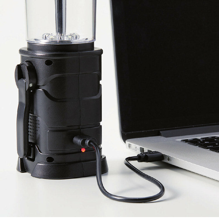 ラジオ付きランタン USBケーブル付き LEDライト 高照度 明るい 軽量 ソーラー充電 手回し充電 FMラジオ ワイドFM対応 防災 非常用 災害対策(代引不可)