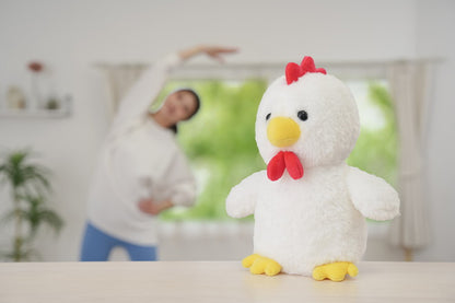 体操コッコちゃん 話すぬいぐるみ ラジオ体操 おしゃべり 復唱 音量調節3段階 ニワトリ ラジオ体操第一 健康習慣(代引不可)
