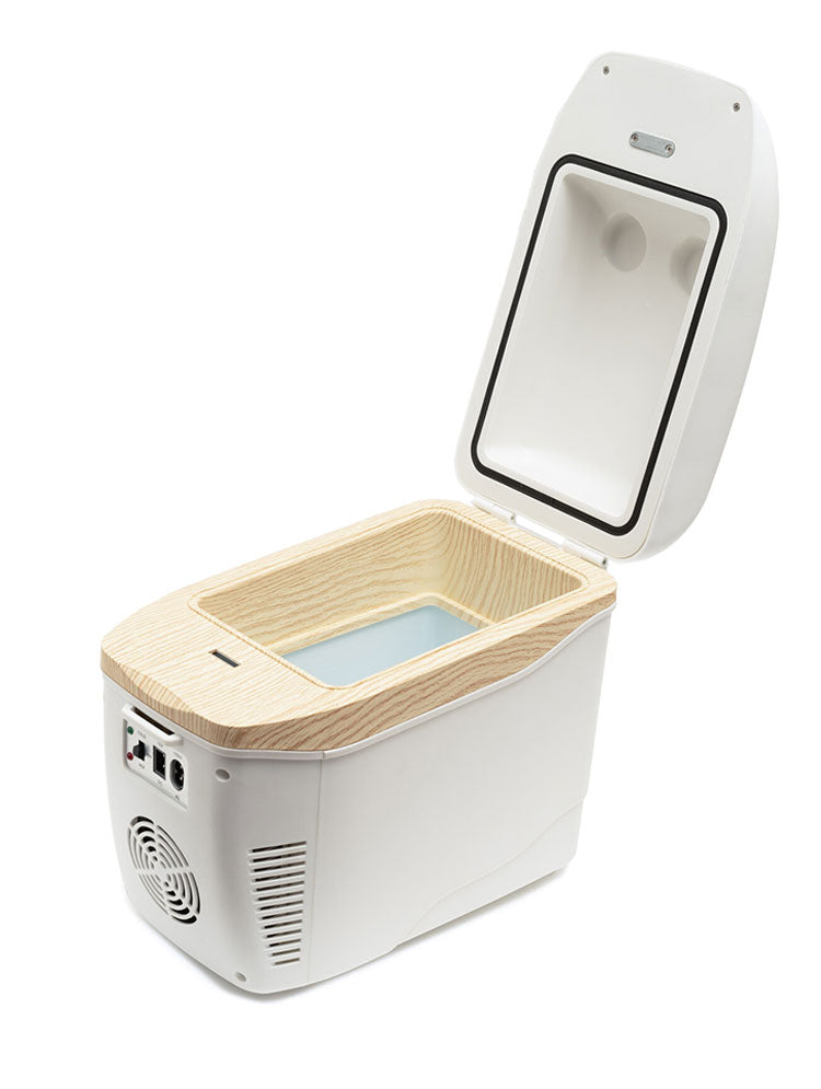 車載冷温庫 ひえぽか 7.5L 肩掛けベルト付 コンパクト 車内 冷蔵庫 クーラーボックス キャンプ 車中泊 防災(代引不可)