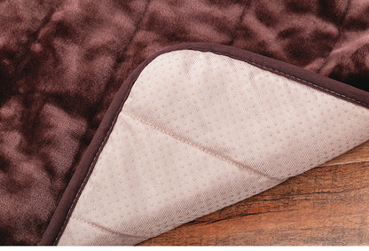 ホットカーペット あったかごろ寝マット 80×180cm 室温センサー機能 滑り止め付き 電気カーペット ふかふか 暖かい 暖房 ソファマット ブラウン 昼寝 リビング ラグマット(代引不可)