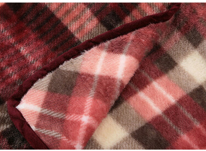 ニューマイヤー毛布かいまき チェック柄 かいまき布団 着る毛布 寝間着 暖かい 保温 冷え性 丸洗いOK 寝具 布団 かいまき(代引不可)