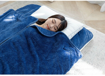 寝袋 毛布敷きパッド シングル 着る毛布 吸湿発熱 抗菌防臭 丸洗いOK あったか 包まれる 保温 毛布 敷きパッド シーツ 掛布団 寝具 布団(代引不可)