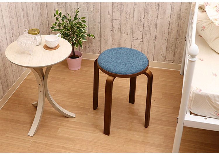 曲木スツール 同色2脚組 布張り ちょい掛け コンパクト 収納 スタッキング可能 軽量 持ち運び スツール 椅子 チェア キッチン 来客用 玄関 会議室(代引不可)