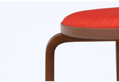 曲木スツール 同色2脚組 布張り ちょい掛け コンパクト 収納 スタッキング可能 軽量 持ち運び スツール 椅子 チェア キッチン 来客用 玄関 会議室(代引不可)