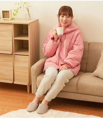 テイジン 速暖半天 すぐぽか 寝間着 ロング丈 リバーシブル 軽量 保温 発熱 洗える 防寒着 部屋着 上着 おしゃれ 温かい 首元 袖口 襟 TEIJIN(代引不可)