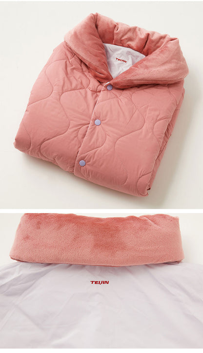 テイジン 速暖半天 すぐぽか 寝間着 ロング丈 リバーシブル 軽量 保温 発熱 洗える 防寒着 部屋着 上着 おしゃれ 温かい 首元 袖口 襟 TEIJIN(代引不可)