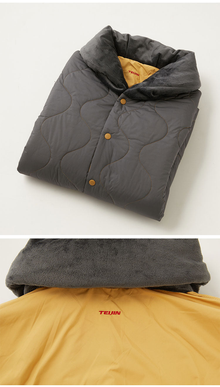 テイジン 速暖半天 すぐぽか 寝間着 ロング丈 リバーシブル 軽量 保温 発熱 洗える 防寒着 部屋着 上着 おしゃれ 温かい 首元 袖口 襟 TEIJIN(代引不可)