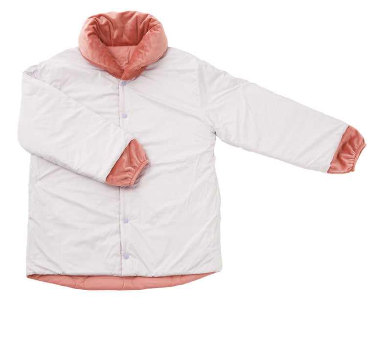 テイジン 速暖半天 すぐぽか 寝間着 ロング丈 リバーシブル 軽量 保温 発熱 洗える 防寒着 部屋着 上着 おしゃれ 温かい 首元 袖口 襟 TEIJIN(代引不可)