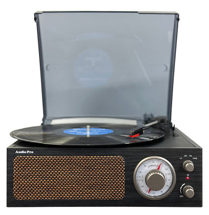 昭和レトロ簡単コンパクトレコードプレーヤー ラジオ AM ワイドFM対応 レコード カセットテープ 音楽再生 スピーカー内蔵 カセット プレーヤー レコプレ 3スピード(代引不可)