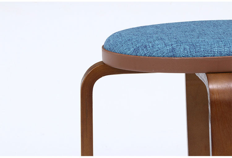 曲木スツール 同色4脚組 布張り ちょい掛け コンパクト 収納 スタッキング可能 軽量 持ち運び スツール 椅子 チェア キッチン 来客用 玄関 会議室(代引不可)