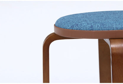 曲木スツール 同色4脚組 布張り ちょい掛け コンパクト 収納 スタッキング可能 軽量 持ち運び スツール 椅子 チェア キッチン 来客用 玄関 会議室(代引不可)