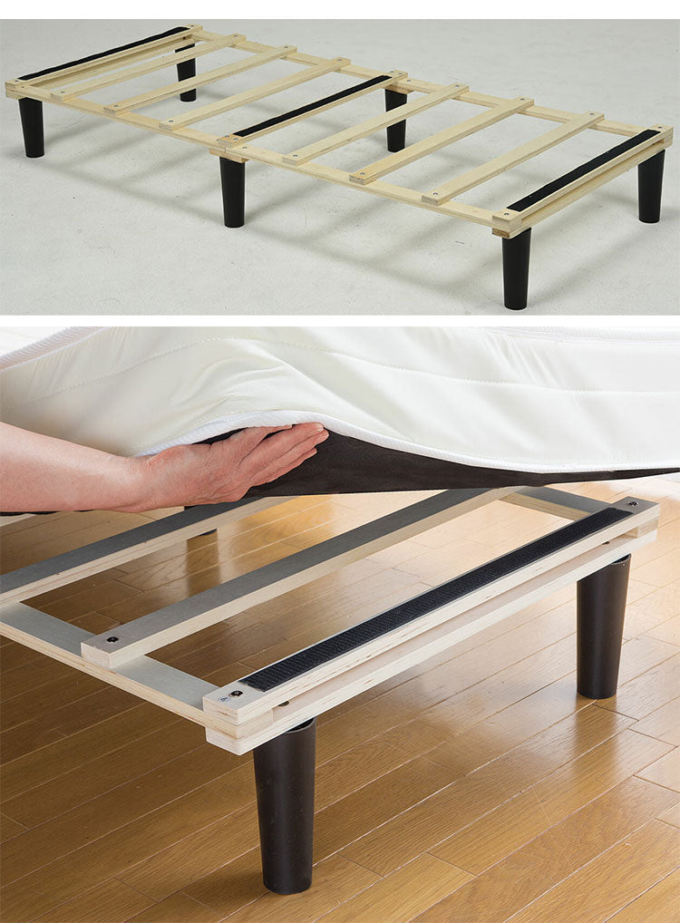 すのこベッド マットレス付き シングル ベッドフレーム マットレス 通気性 弾力 ボンネルコイル 耐久性 ベッド下 収納スペース ベッド 布団 寝具(代引不可)