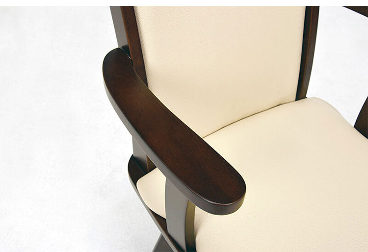 回転ダイニングチェア 肘掛け付き 天然木 回転チェア 座面高44cm 取っ手付き 幅広 ハイバック リビングチェア 食卓椅子 ラウンドチェア チェア 椅子(代引不可)