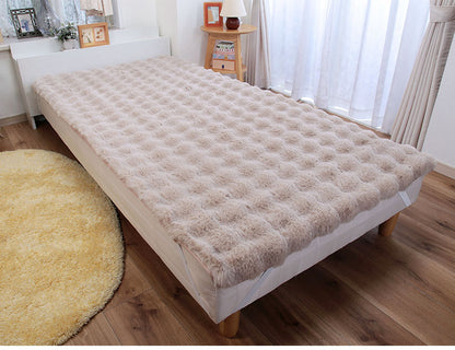 ふわふわ敷きパッド ミンク調 シングル ゴムバンド付き あったか 敷きパッド 暖かい ボカボカ シーツ ベッド マットレス 敷布団 布団 寝具(代引不可)