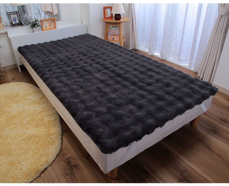 ふわふわ敷きパッド ミンク調 シングル ゴムバンド付き あったか 敷きパッド 暖かい ボカボカ シーツ ベッド マットレス 敷布団 布団 寝具(代引不可)