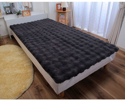 ふわふわ敷きパッド ミンク調 シングル ゴムバンド付き あったか 敷きパッド 暖かい ボカボカ シーツ ベッド マットレス 敷布団 布団 寝具(代引不可)