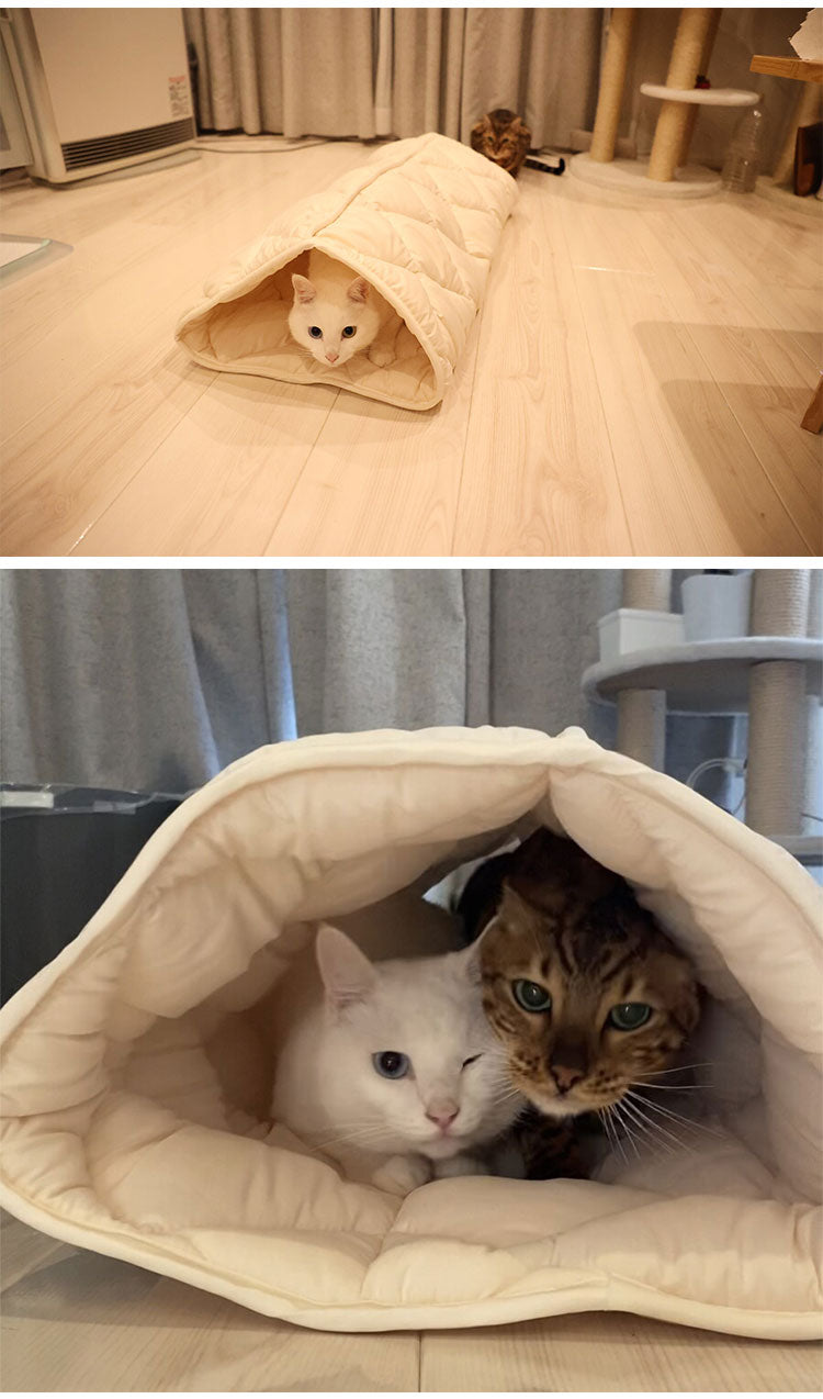 ふとんやの作ったペット用布団 ペットベッド 50×90cm 抗菌消臭 防ダニ 洗えるトンネル型 東洋紡 フィルハーモニー使用 キャットンネル(代引不可)