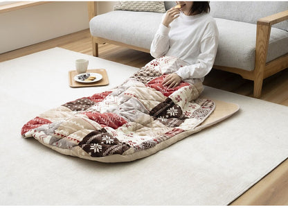足入れ布団 ロングタイプ フランネル素材 ポケットこたつ 電源不要 お尻まであったか ポカポカ 毛布 北欧風 かわいい 足布団 暖かい 床 ソファ リビング 寝室(代引不可)