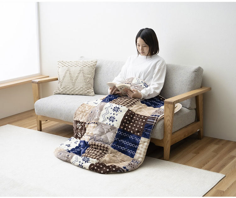 足入れ布団 ロングタイプ フランネル素材 ポケットこたつ 電源不要 お尻まであったか ポカポカ 毛布 北欧風 かわいい 足布団 暖かい 床 ソファ リビング 寝室(代引不可)