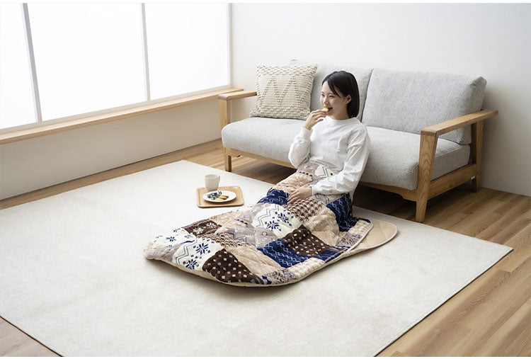 足入れ布団 ロングタイプ フランネル素材 ポケットこたつ 電源不要 お尻まであったか ポカポカ 毛布 北欧風 かわいい 足布団 暖かい 床 ソファ リビング 寝室(代引不可)