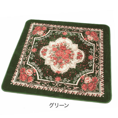 ボアカーペット 2畳用 ラグ カーペット 丸洗いOK ホットカーペットカバー 王朝柄 ボア生地 ダイニングラグ フロアシート 敷物 リビング ダイニング 2畳(代引不可)